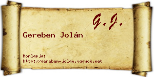 Gereben Jolán névjegykártya